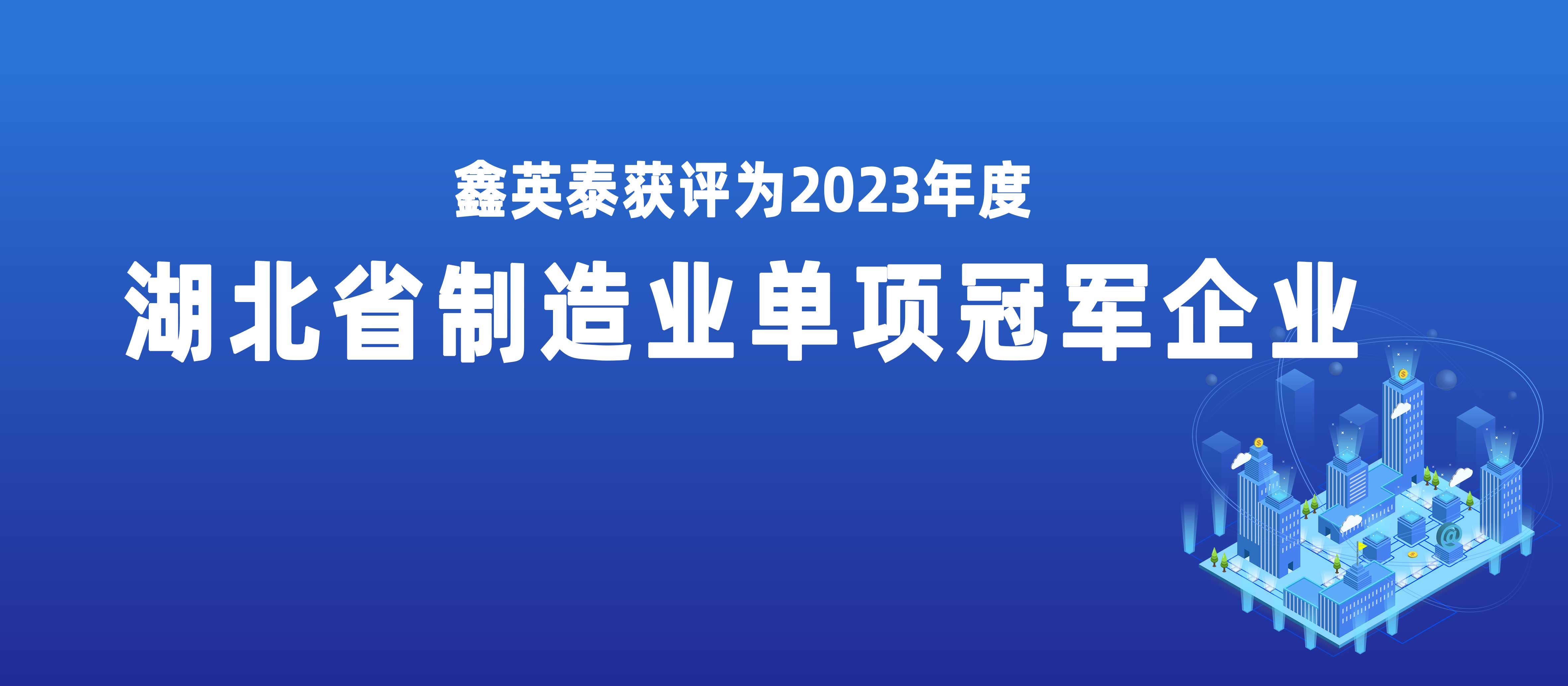 鑫英泰获评2023年度湖北省制造业单项冠军企业