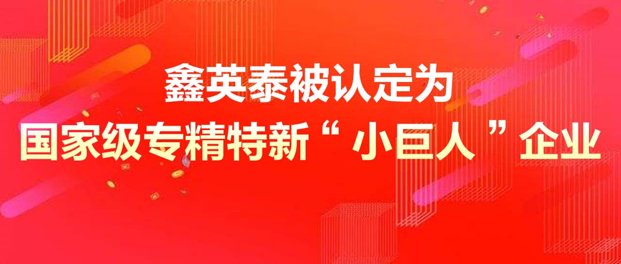 鑫英泰被认定为国家级专精特新“小巨人”企业